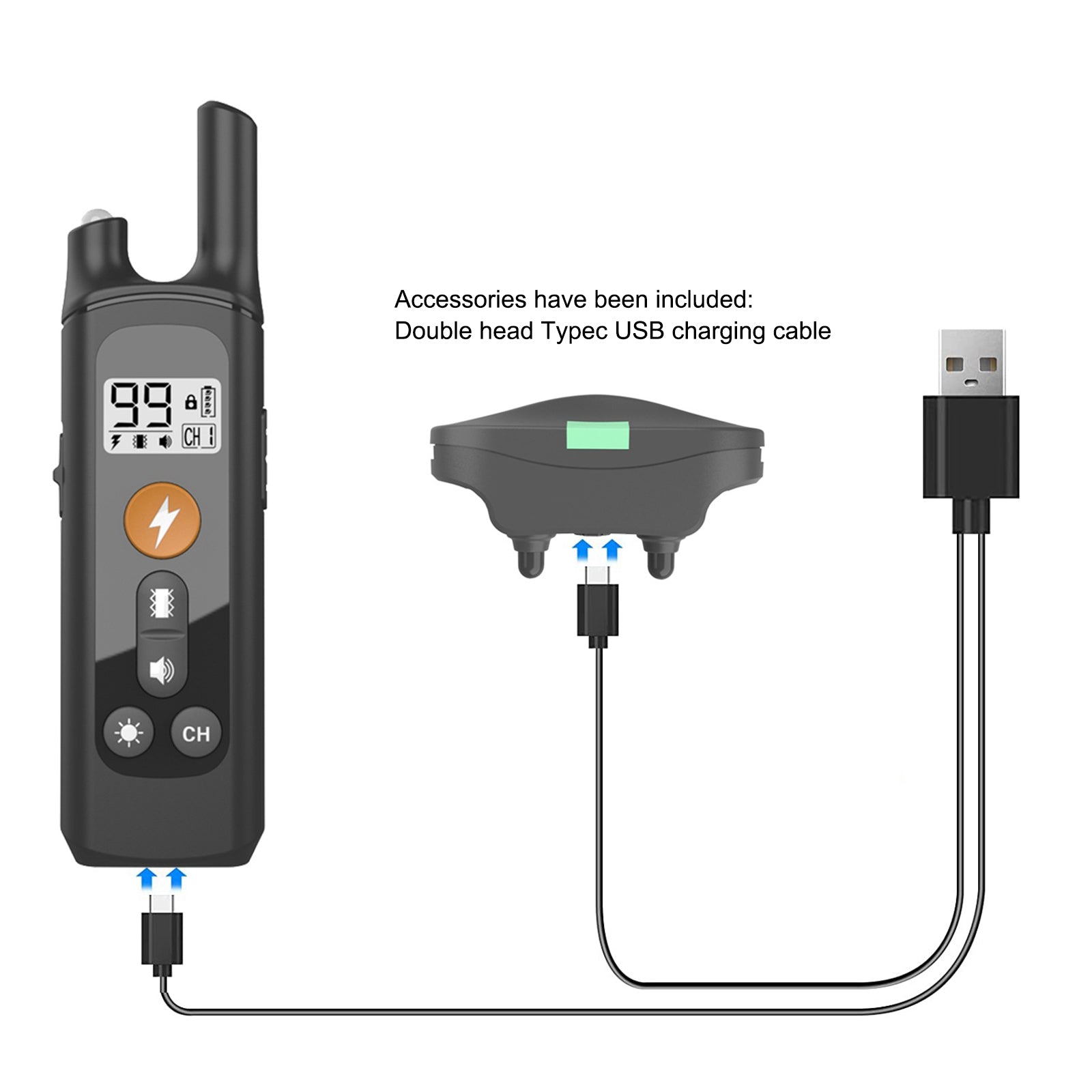 Electric Dog Training Collar Rechargeable IP67 Waterproof Electric Shock Collar for Dogs Electric Dog Training Collar Rechargeable IP67 Waterproof Electric Shock Collar for Dogs